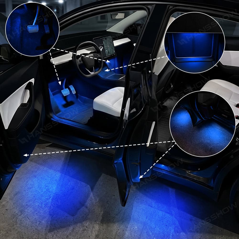 Kit de luces ambiente y luces de pies para Model Y Juniper / Model 3 Highland