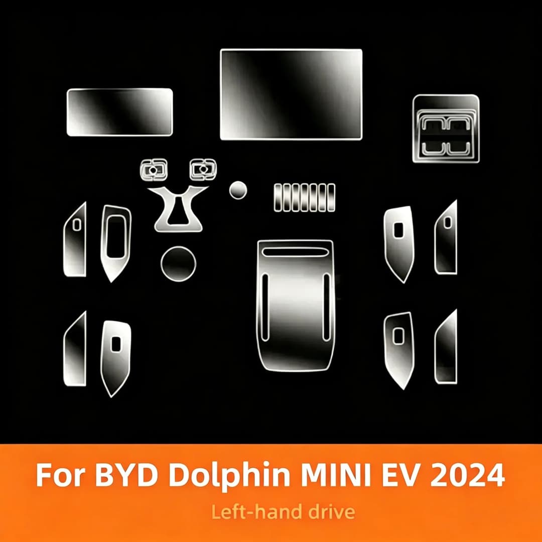 Kit de film TPU precortado para el interior del BYD Dolphin Mini: pantallas, consola y paneles