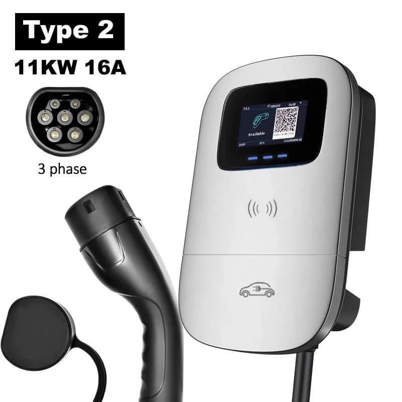 Wallbox Type 2 trifásico de 11 kW (16 A) con conector Type 2
